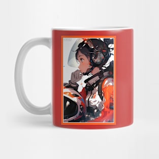 Aesthetic Anime Girl Orange White Black | Quality Aesthetic Anime Design | Chibi Manga Anime Art Mug